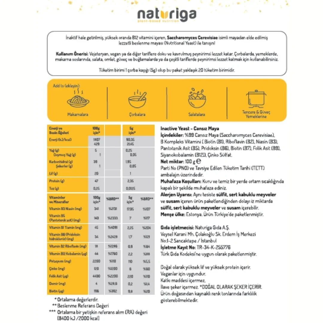 Besin Mayası (Nutritional Yeast) 100gr - Image 3