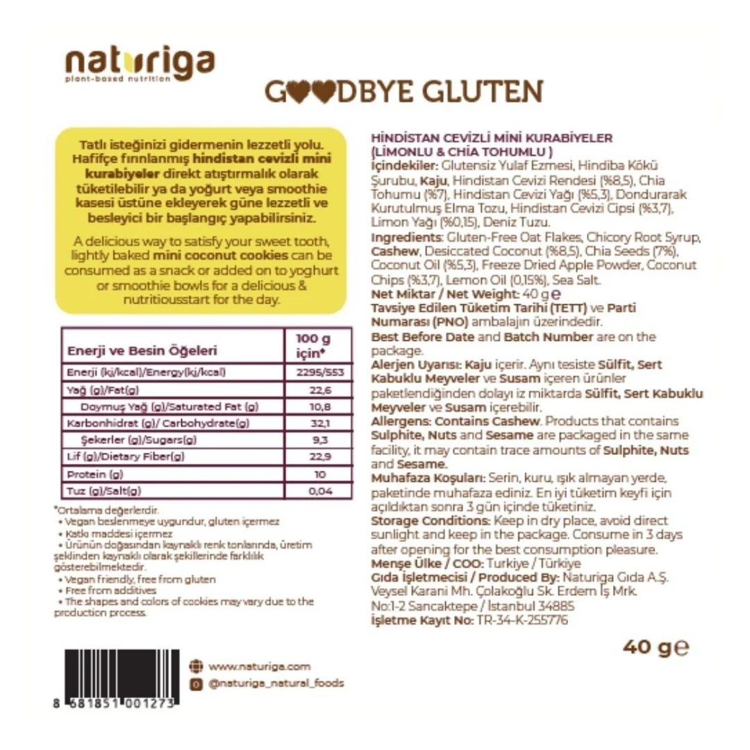 Limon & Chialı Hindistan Cevizli Yumuşak Kurabiye 40gr - Image 3