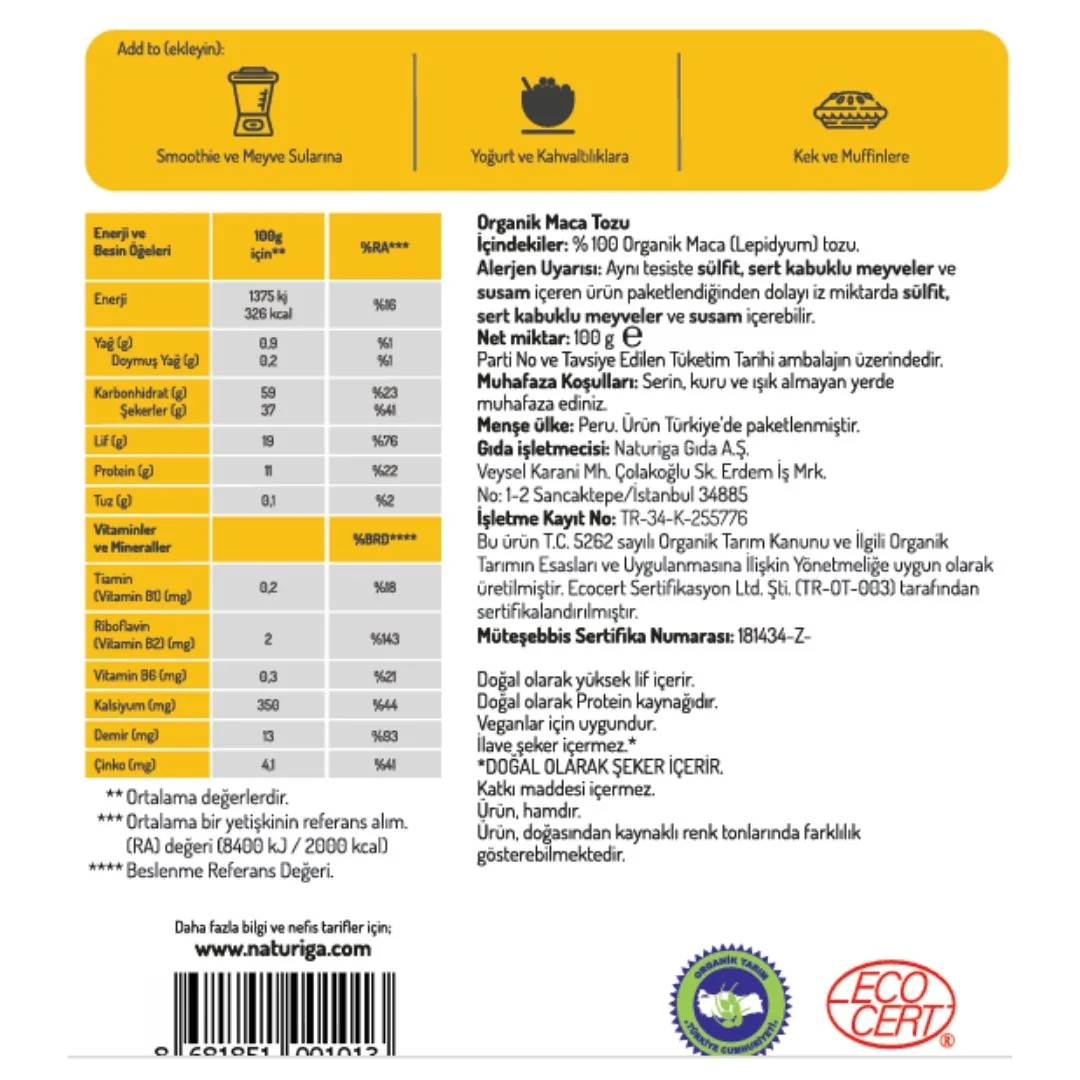 Organik Maca Kökü Tozu (100gr) - Image 3