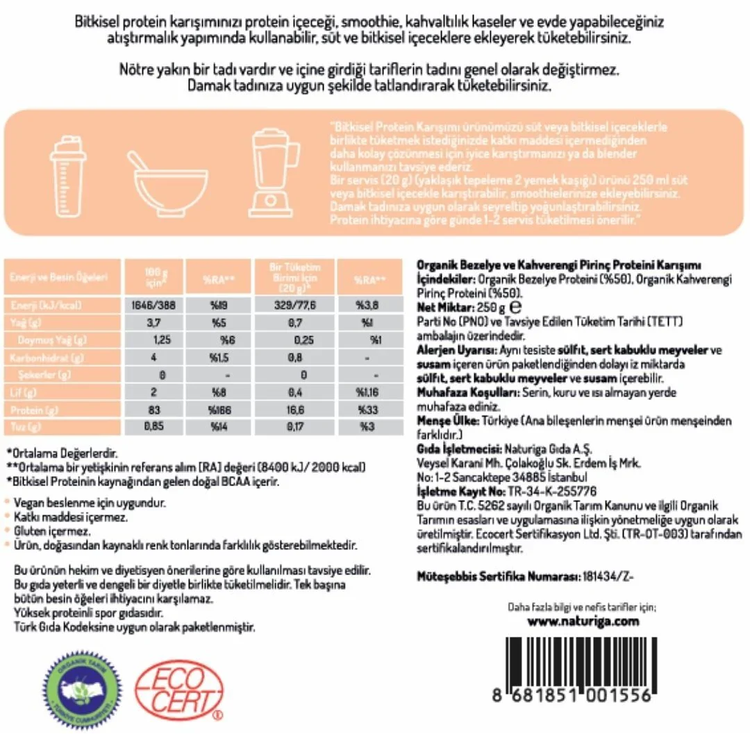 Organik Protein Karışımı 250 gr - Image 3