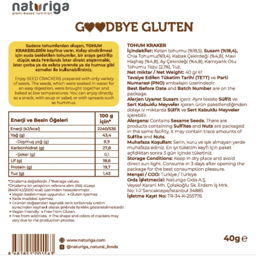 Unsuz Tohum Kraker/Sade 40gr - Image 3