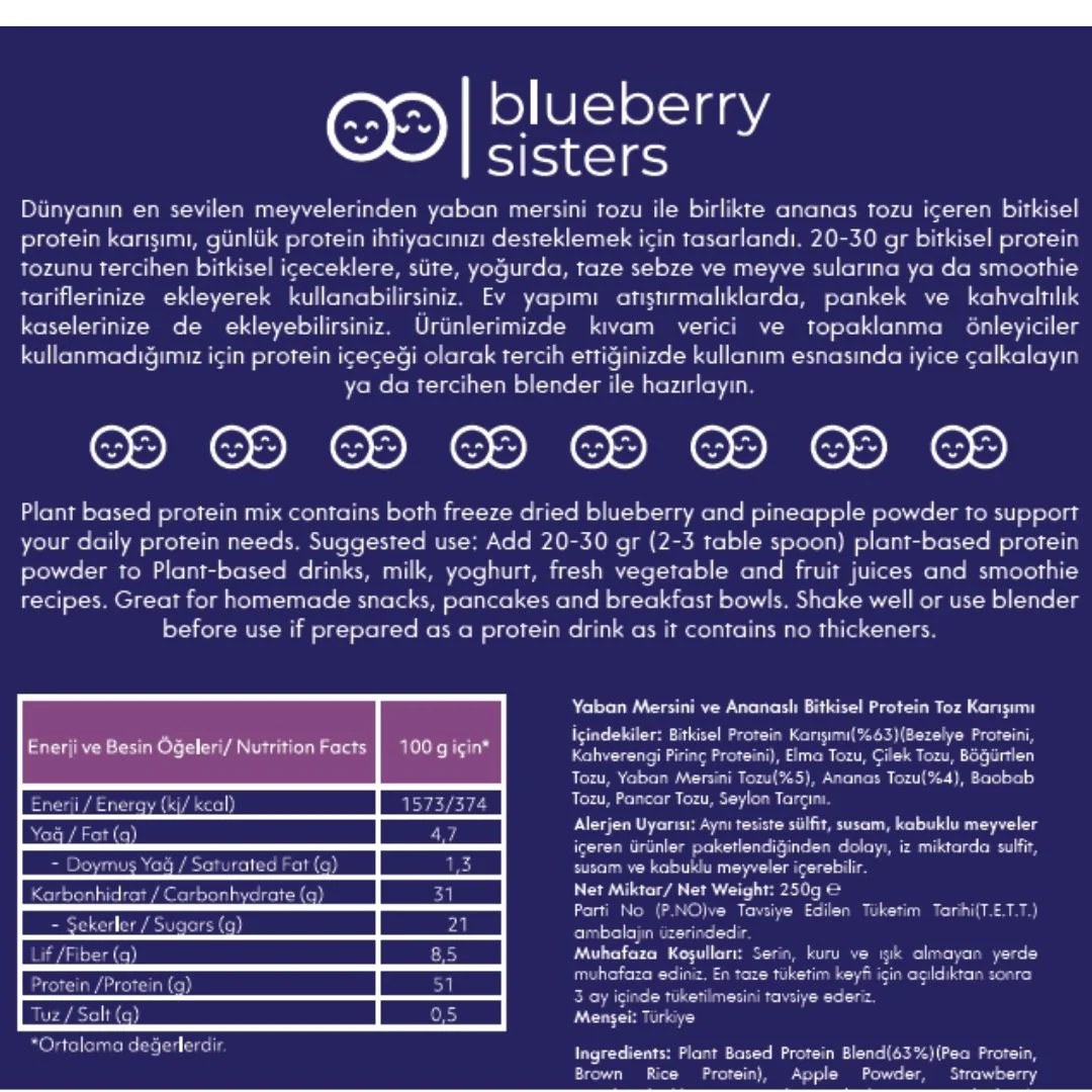 Yabanmersini & Ananaslı Bitkisel Protein 250 gr - Image 3